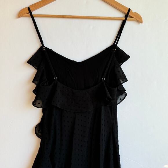 Rumored Tiered Flowy Midi Dress Ruffle Romantic Delicate Prom Womens XS/S Black - Picture 6 of 16